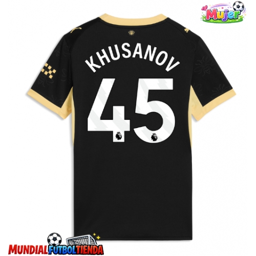 Camiseta Manchester City Abdukodir Khusanov #45 Segunda Equipación Replica 2026-27 para mujer mangas cortas